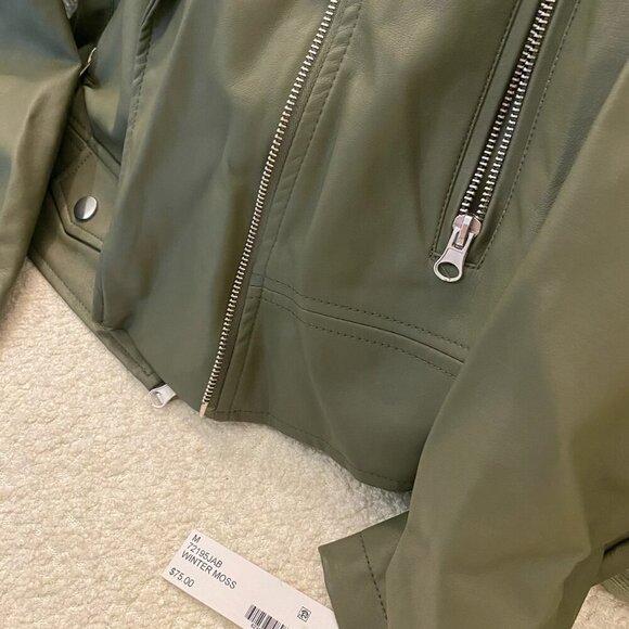 Vine & Valley Red Moto Jacket Women's Biker Punk Street Style Fall Layer NWT - Picture 5 of 10